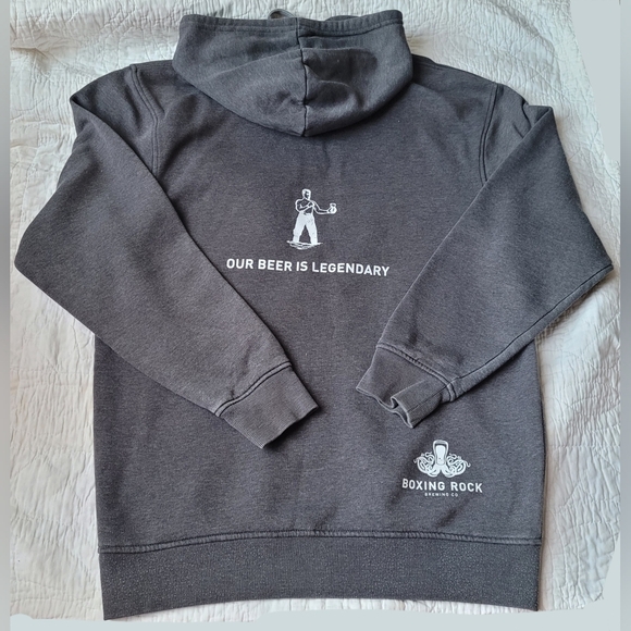 BOXING ROCK BREWING CO HOODIE SHELBURNE NOVA SCOTIA GRAY UNISEX SMALL - Picture 4 of 7